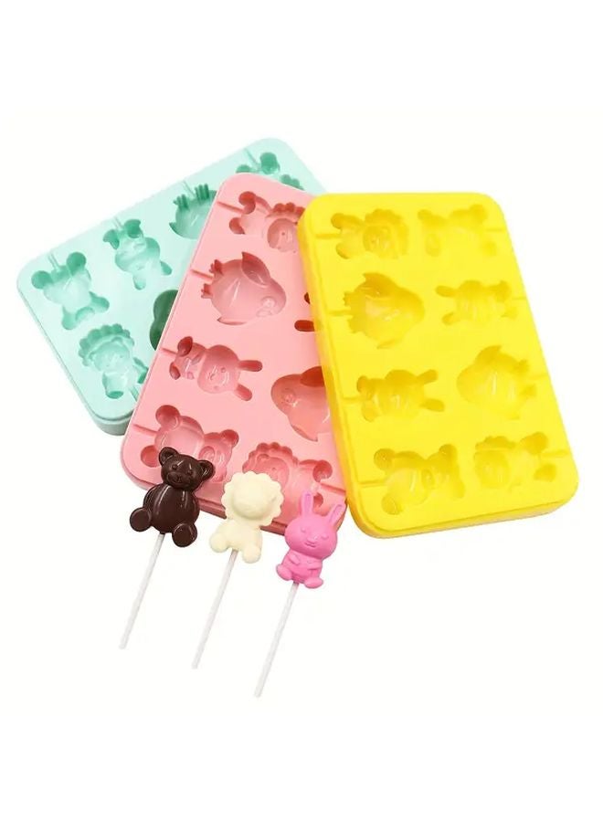 Yellow Silicone Lollipop Mold With Lid Oval Design For DIY Candy Making Party Treats - Image 4